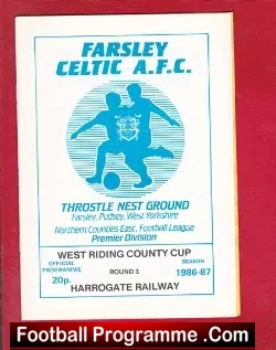 Farsley Celtic v Harrogate Railway 1986 – West Riding Cup