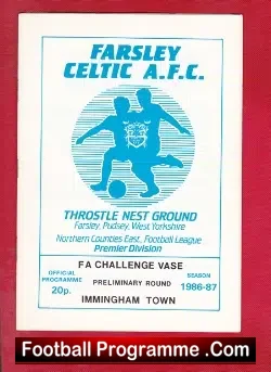 Farsley Celtic v Immington Town 1986 – FA Challenge Vase