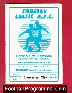 Farsley Celtic v Lancaster City 1987 - football programme