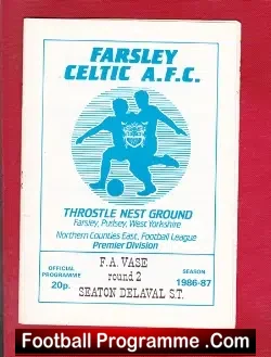 Farsley Celtic v Seaton Delaval Street 1986