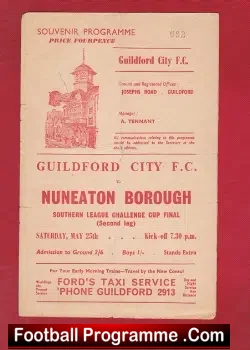 Guildford City v Nuneaton Borough 1963