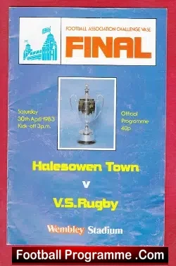 Halesowen Town v Rugby 1983 - Challenge Vase Final - rugby programme