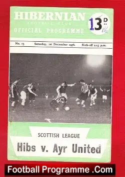Hibernian Hibs v Ayr United 1956