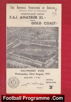 Ireland FA v Gold Coast 1951 – Dalymount Park – 1st Africa