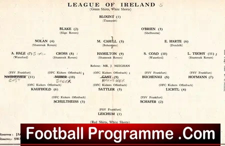 Ireland Football League v Hessian 1960 – Dalymount – Germany