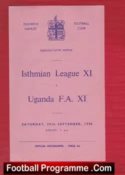 Isthmian League v Uganda FA 1956 – Representative at Dulwich