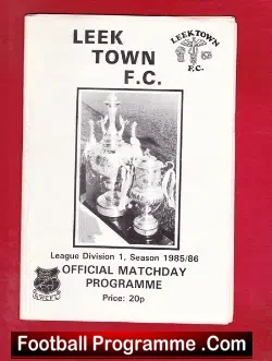 Leek Town v Eastwood Town 1985 - football programme