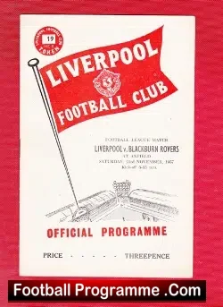 Liverpool v Blackburn Rovers 1957 - football programme