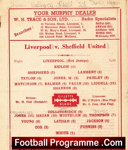 Liverpool v Sheffield United 1948