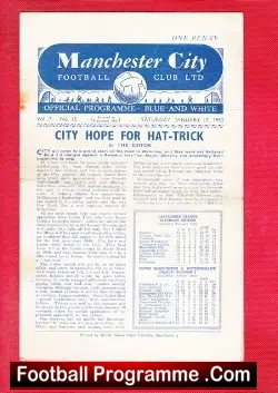 Manchester City v Liverpool 1953 - Reserves Match - football programme