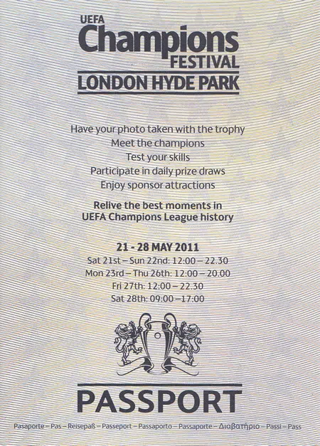 Manchester United v Barcelona 2011 – Special Hyde Park Passport