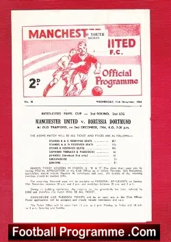 Manchester United v England 1964 – Youths Game Old Trafford