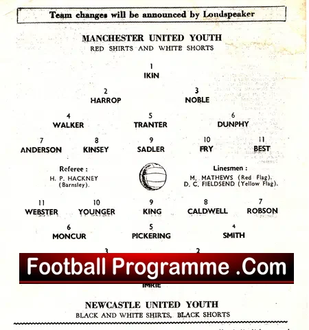 Manchester United v Newcastle United 1963 – Youth + George Best