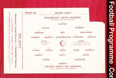 Manchester United v Preston 1956 – Busby Babes
