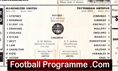 Manchester United v Tottenham 1967 – Charity Shield