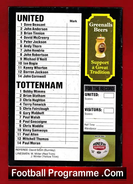 Newcastle United v Tottenham 1988 – Paul Gascoigne Gazza Debut