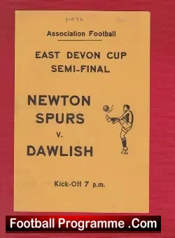 Newton Abbot Spurs v Dawlish 1947 - Semi Final Multi Autographed - football programme
