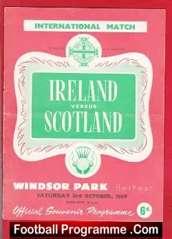 Northern Ireland v Scotland 1959 - football programme
