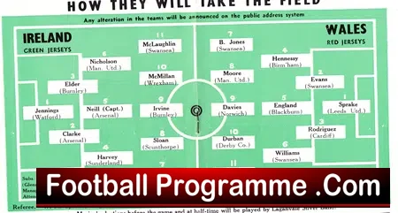 Northern Ireland v Wales 1964 – U23 Windsor Park – Belfast