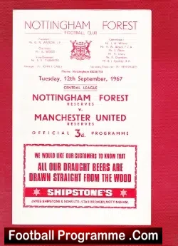 Nottingham Forest v Manchester United 1967 – Reserves Game