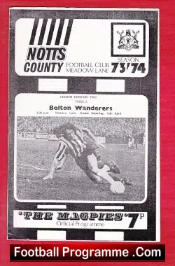 Notts County v Bolton Wanderers 1974