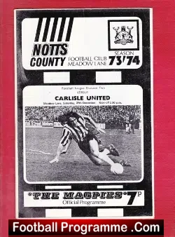 Notts County v Carlisle United 1973 - football programme