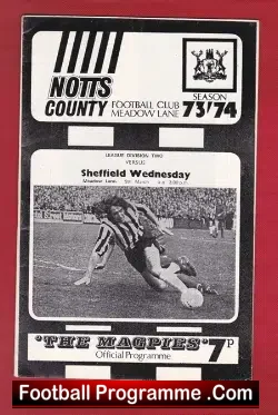 Notts County v Sheffield Wednesday 1974