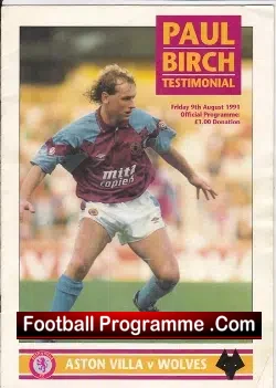Paul Birch Testimonial Benefit Match Aston Villa 1991