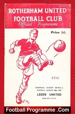 Rotherham United v Leeds United 1962 - football programme