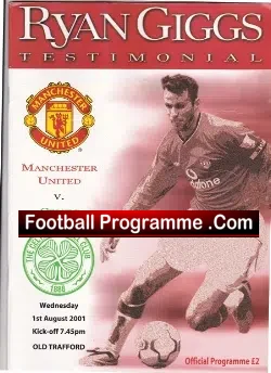 Ryan Giggs Testimonial Benefit Match Manchester United 2001 - football programme