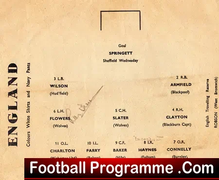Scotland v England 1960 - Pirate Football Programme
