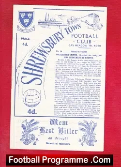 Shrewsbury Town v Colchester United 1964 - football programme