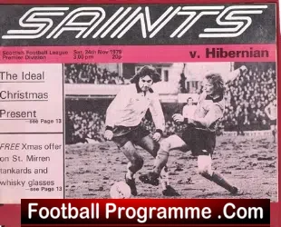 St Mirren v Hibernian Hibs 1979 - George Best Debut First Match - football programme