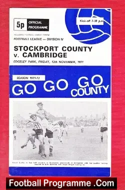 Stockport County v Cambridge United 1971 - football programme
