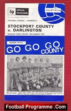Stockport County v Darlington 1972 - football programme
