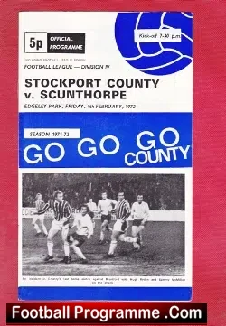 Stockport County v Scunthorpe United 1972 - football programme