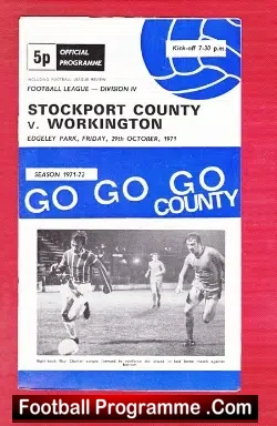 Stockport County v Workington 1971 - football programme