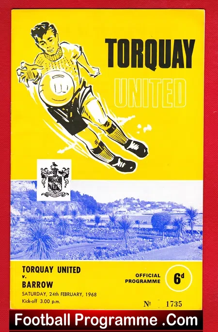 Torquay United v Barrow 1968