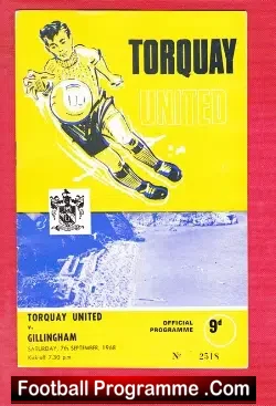 Torquay United v Gillingham 1968