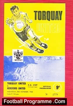 Torquay United v Hereford United 1968