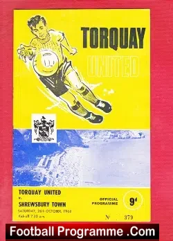 Torquay United v Shrewsbury Town 1968