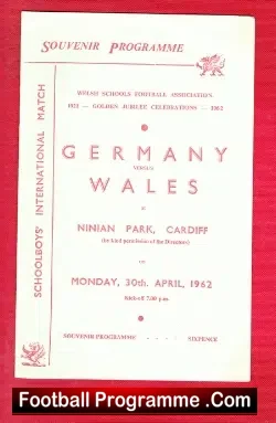 Wales v Germany 1962 – Schools International at Cardiff