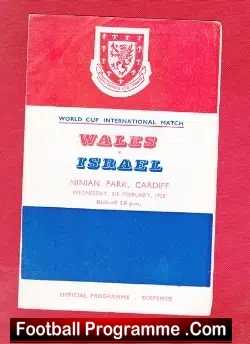 Wales v Israel 1958 – at Cardiff – Jewish Team