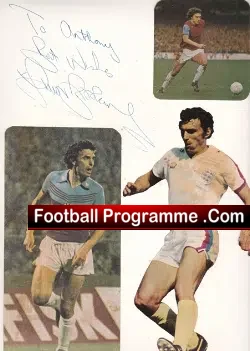 West Ham United Trevor Brooking Signed Picture + 1980s - football memorabilia