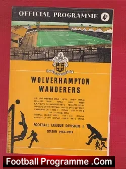 Wolves Wolverhampton v Liverpool 1962 - football programme