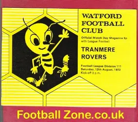 Watford v Tranmere Rovers 1972
