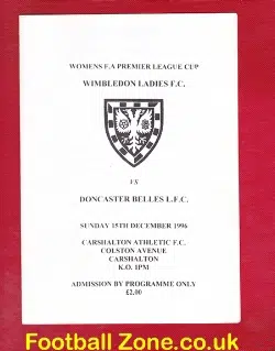 Wimbledon Ladies v Doncaster 1996 – Womens Football