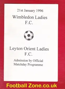 Wimbledon Ladies v Leyton Orient 1996 – Womens Football