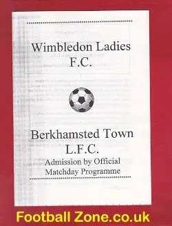 Wimbledon Ladies v Berkhamsted Town 1996 – Womens Football