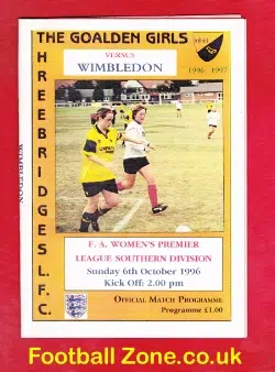 Three Bridges Ladies v Wimbledon 1996 - Womens Football